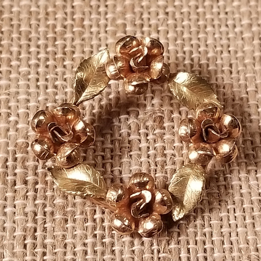 KREMENTZ | ROSE WREATH PIN, 1 1/4"
